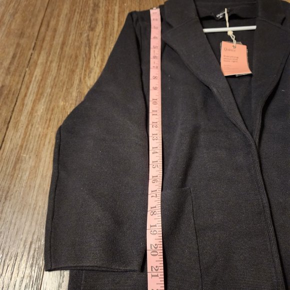Quince 100% Organic Cotton Knit Blazer NWT Black Small - Picture 3 of 6